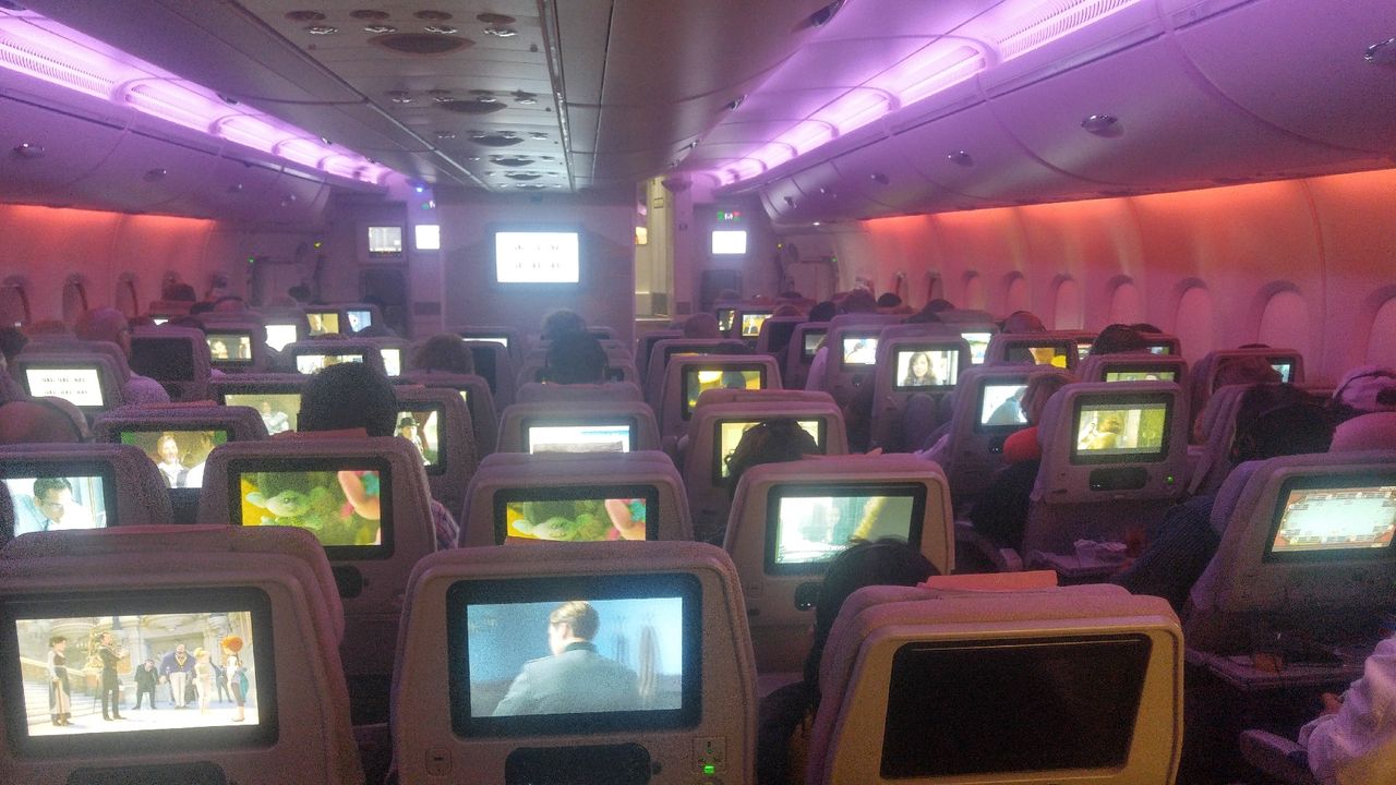 photo main economy class cabin on lowerdeck and mood lighting 2